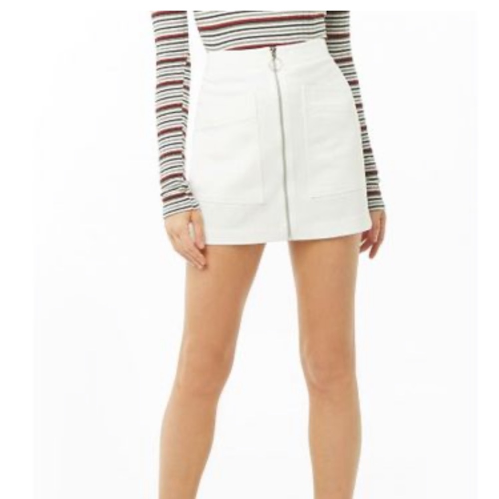 Forever 21 White Mini Skirt O-Ring